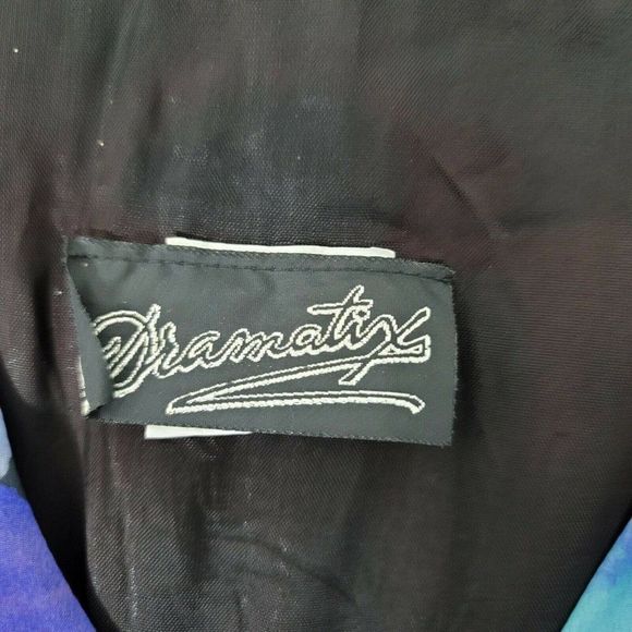 Vintage 80s 90s Dramatix Sheer Chiffon Floral Fit Flare Dress Pleated‎ Waistband - Picture 7 of 8